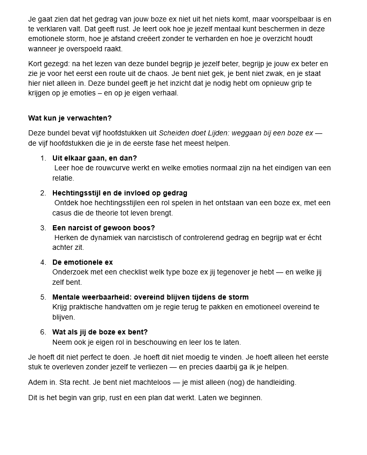 Bundel 1: De emotionele zijde van de boze ex