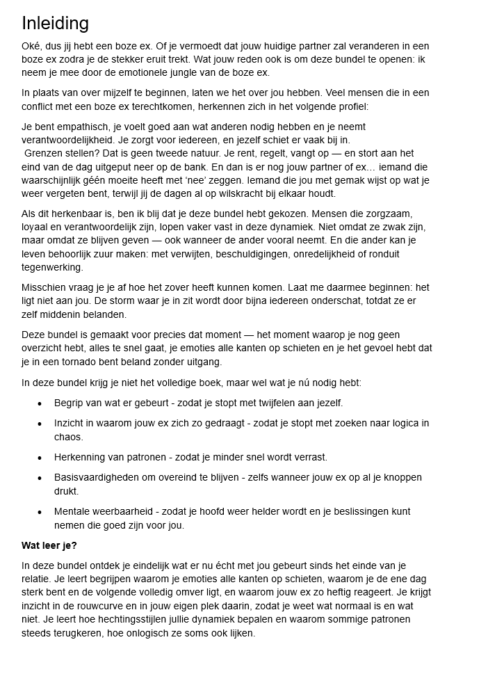 Bundel 1: De emotionele zijde van de boze ex